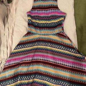 Racer back skater dress with multiple colors.